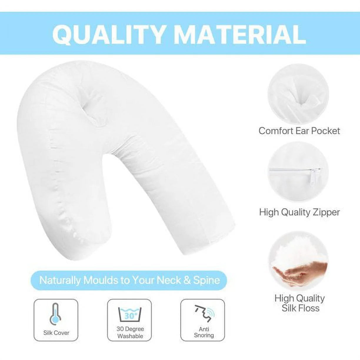 Side Sleep U-Shaped Pillow Side Sleeper Contour Pillow for Neck Shoulder and Back Pain Relief Home and Travel Pillow $19.65Was $23.98 $23.98